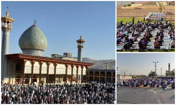 نماز بندگی عید فطر در سراسر فارس اقامه شد
