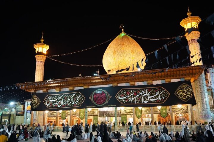 فیلم/ حرم مطهر شاهچراغ سیاه‌پوش عزای مادر شد
