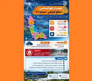 صدور بیستمین هشدار هواشناسی نارنجی درشمال آذربایجان غربی